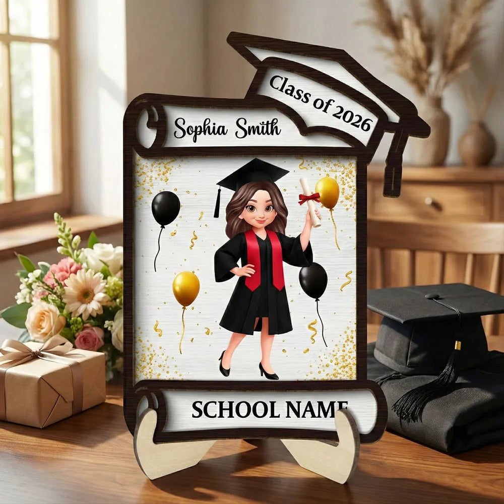 Personalized Graduation Plaque for Class of 2026 - Custom School Name Gift Plaque MagicInPrints