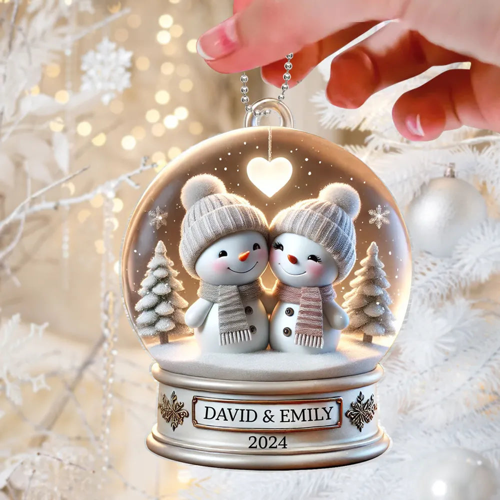 Personalized Snowman Couple Ornament for Couples - Christmas 2024 Ornament MagicInPrints