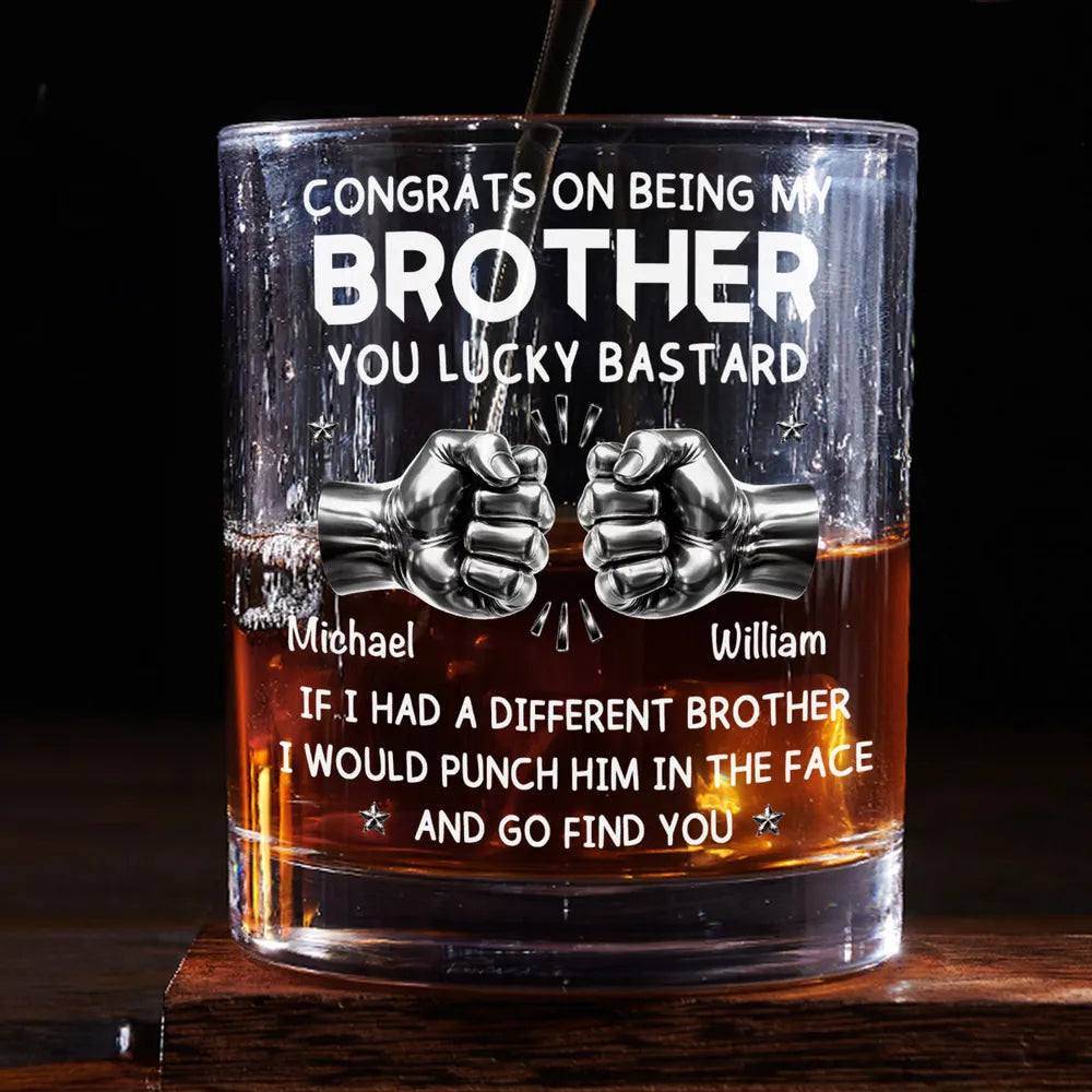 Personalized Funny Whiskey Glass for Brother - Birthday or Special Occasion Cup MagicInPrints