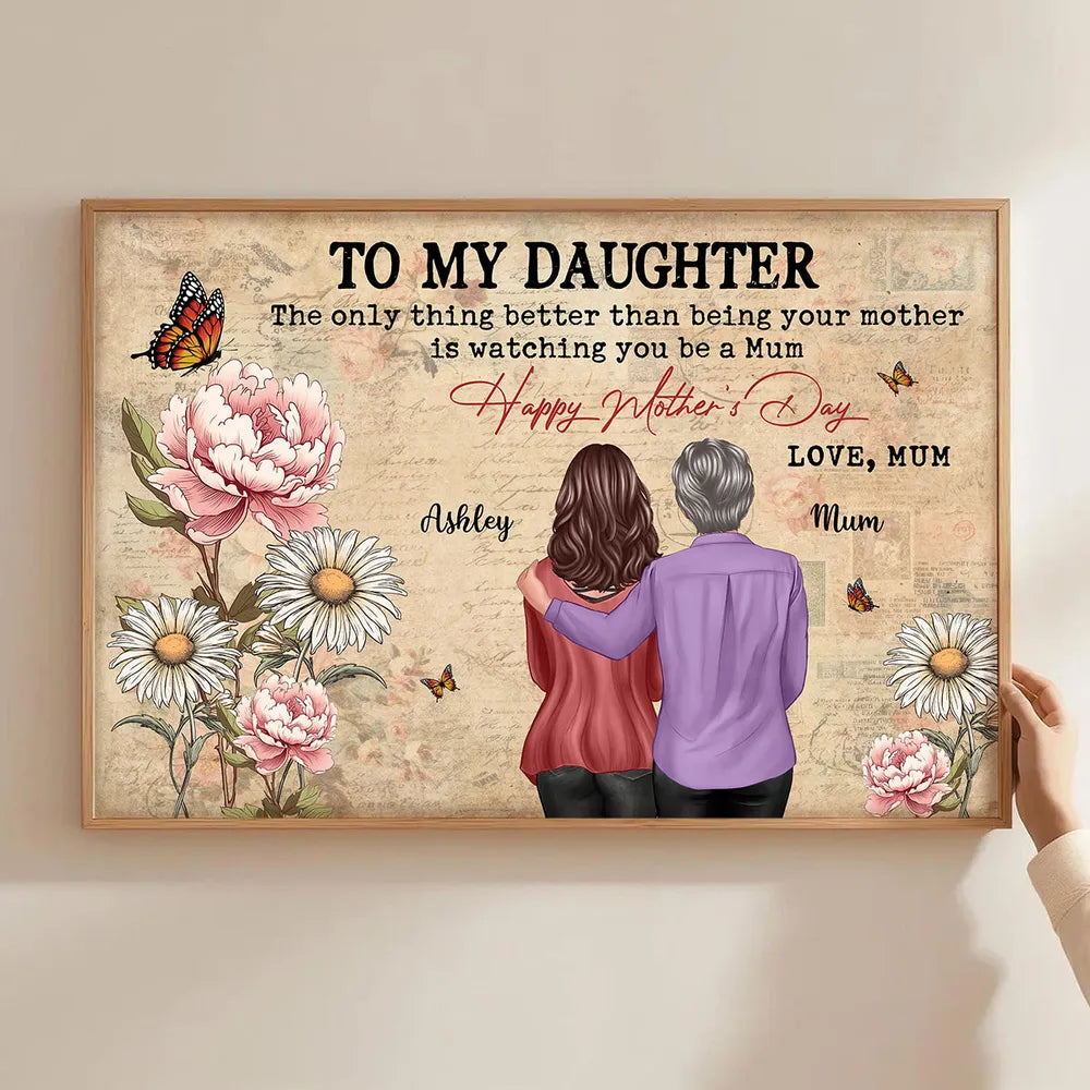 Personalized Canvas Print for Daughter and Mum - Mother's Day Gift Poster or Canvas MagicInPrints