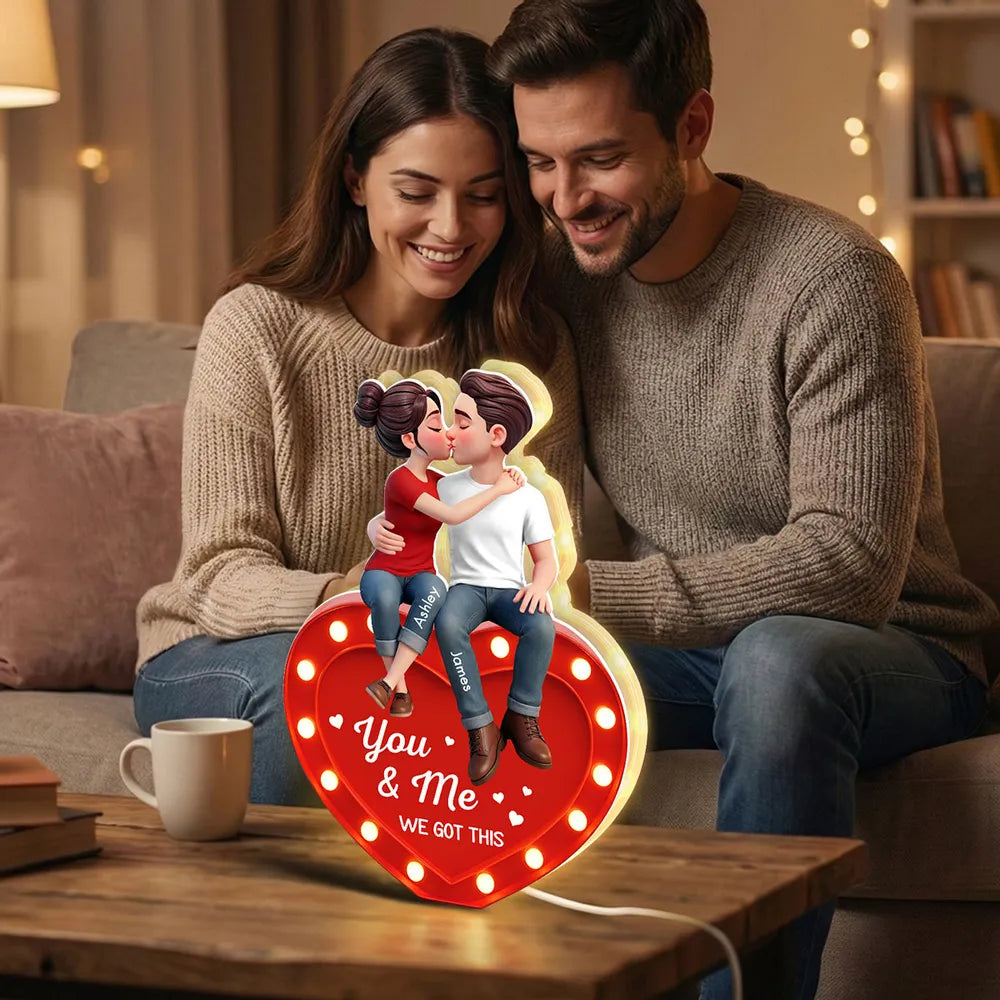 Personalized Romantic Couple LED Light for Couples - Anniversary Gift Plaque MagicInPrints