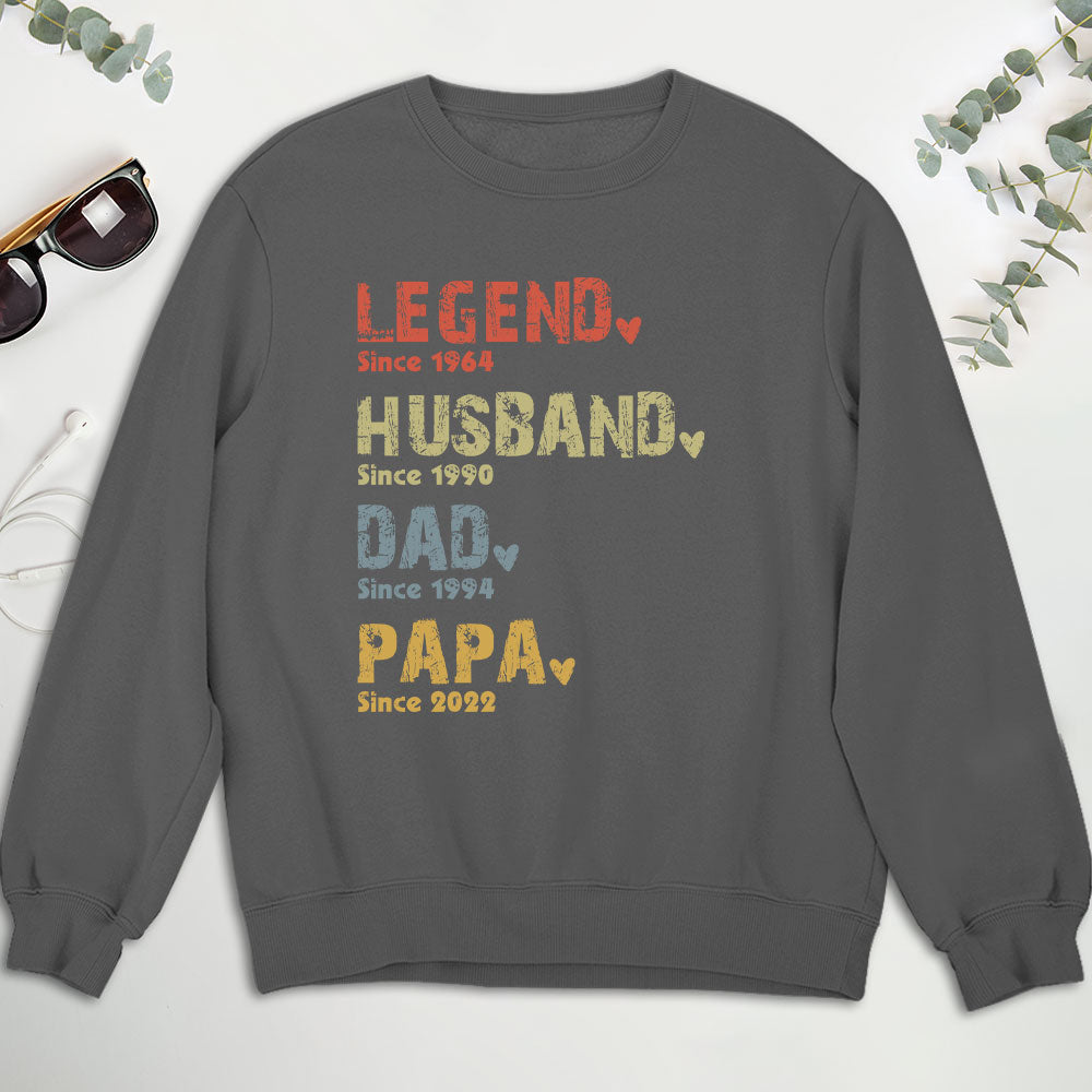 Personalized Men's T-Shirt for Dads - Legend, Husband, Dad, Papa Design Cloth MagicInPrints