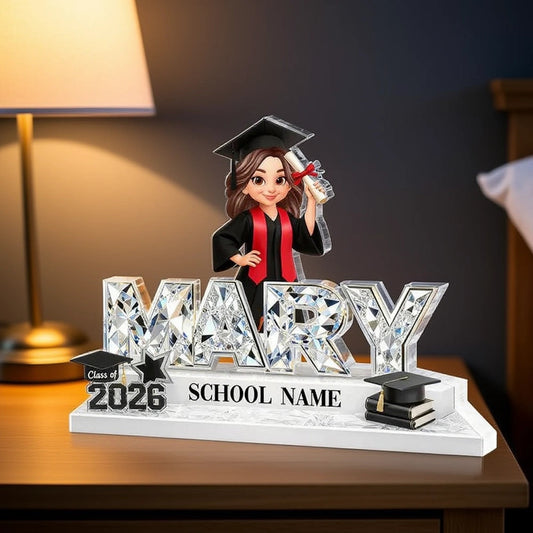 Personalized Graduation Crystal Name Plaque for Graduates - Class of 2026 Gift Plaque MagicInPrints