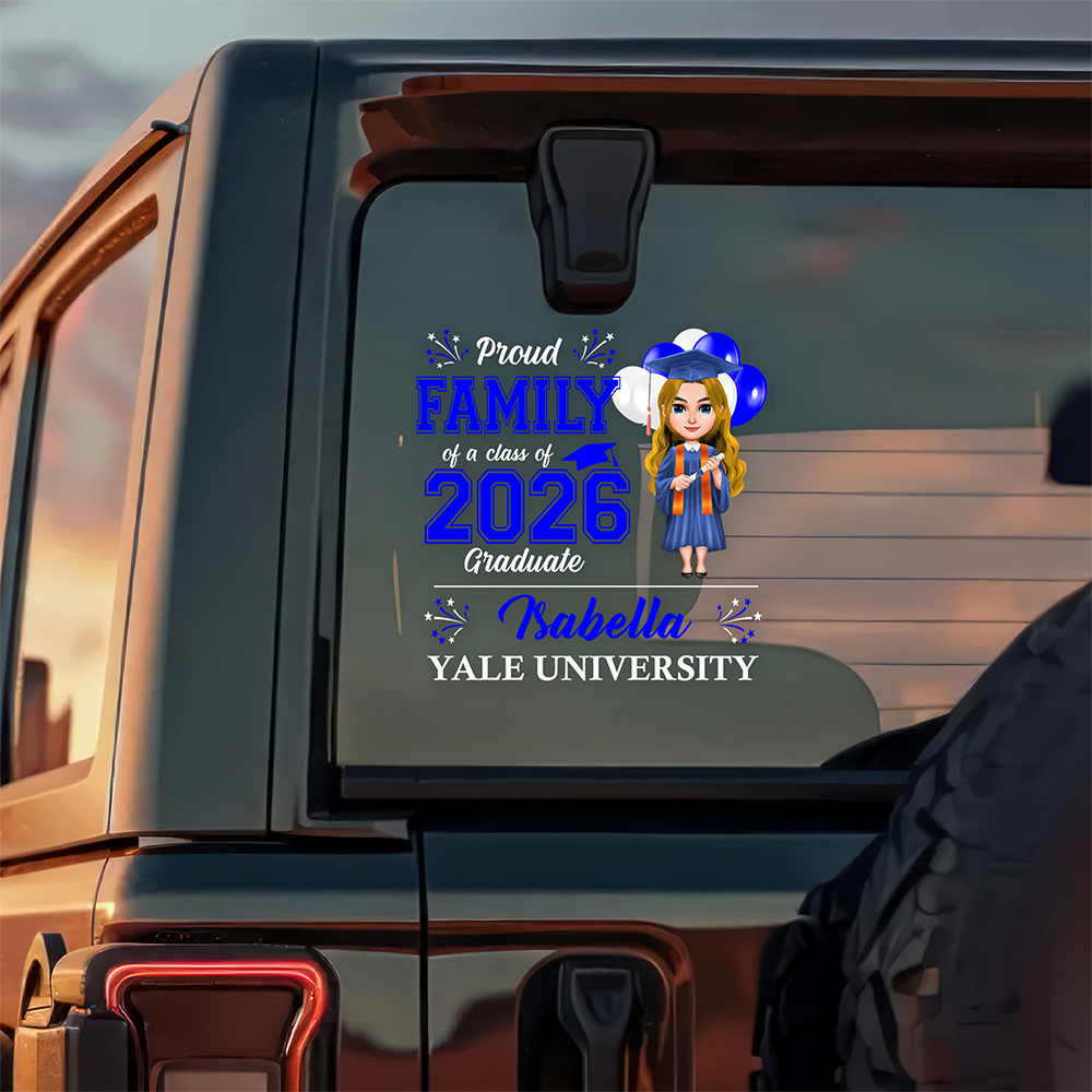 Custom Graduation Car Decal Family Proud Class of 2026 - University Celebration Sticker MagicInPrints