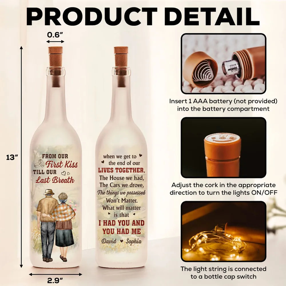 Personalized LED Wine Bottle Lamp for Couples - Romantic Anniversary Gift Lamp MagicInPrints