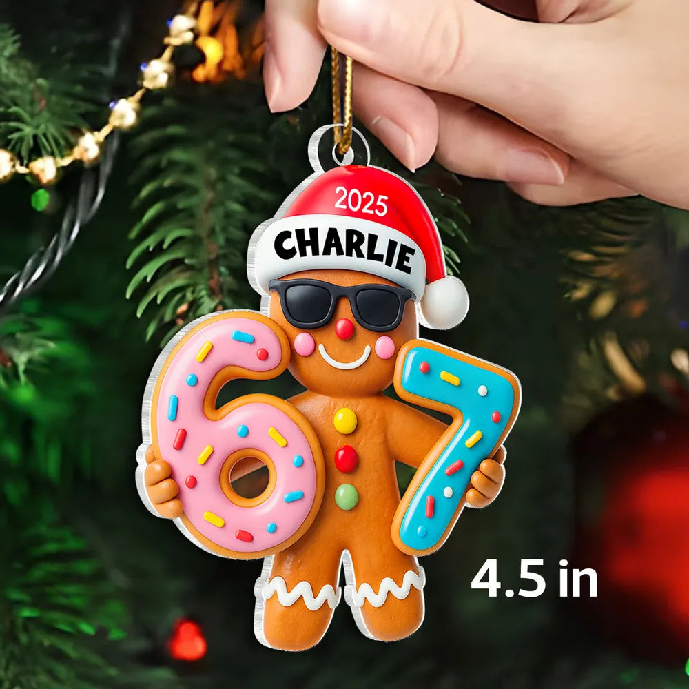 Personalized Gingerbread Christmas Ornament for Kids - Festive Holiday Decor Ornament MagicInPrints