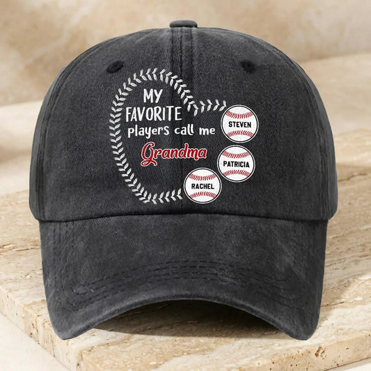 Custom Baseball Cap for Grandma with Personalized Names - Perfect Gift for Sports-Loving Grandmothers Hat MagicInPrints