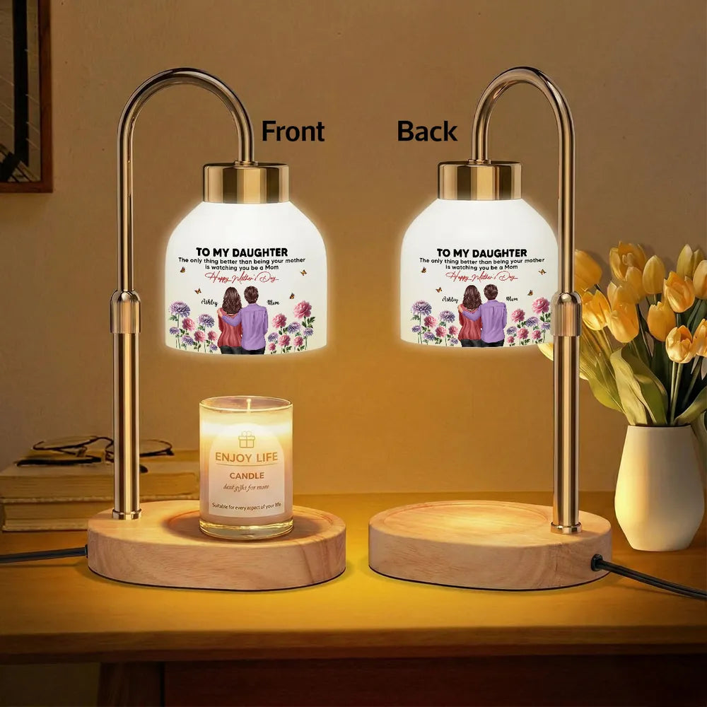 Personalized Daughter Lamp Gift for Mother's Day - Sentimental Message and Floral Design Lamp MagicInPrints