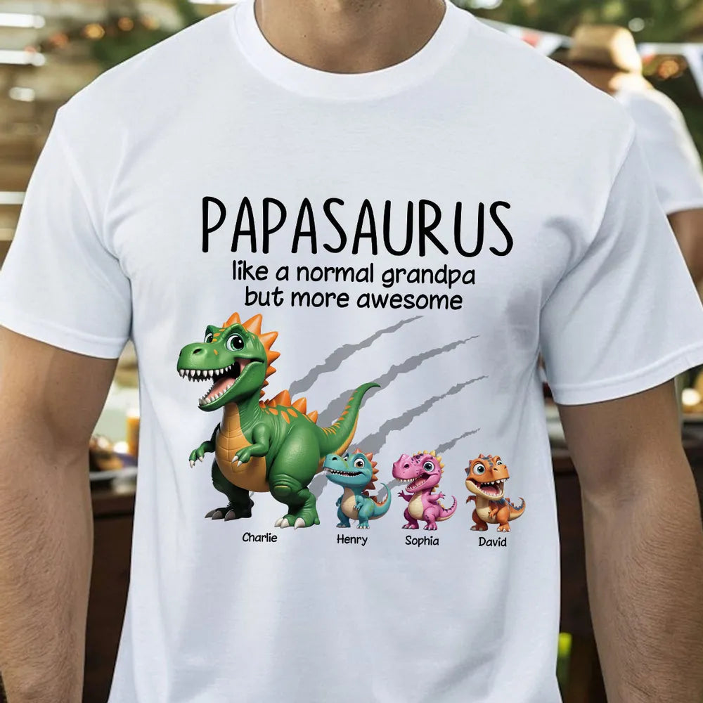 Personalized Papasaurus T-Shirt for Grandpa - Fun Family Gift Cloth MagicInPrints