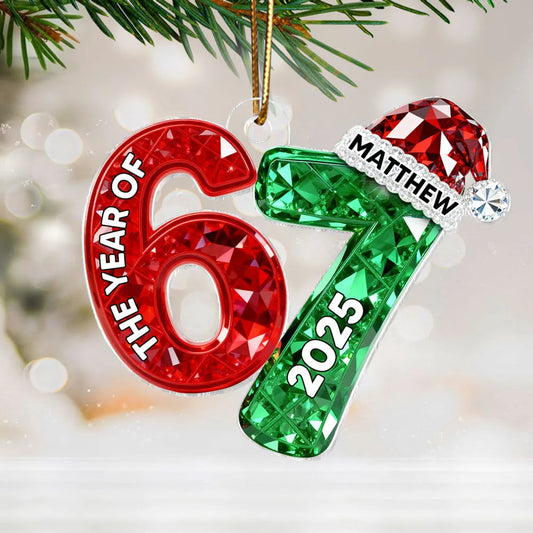 Personalized Christmas Ornament for 67th Birthday - Custom Year 2025 Gift Ornament MagicInPrints