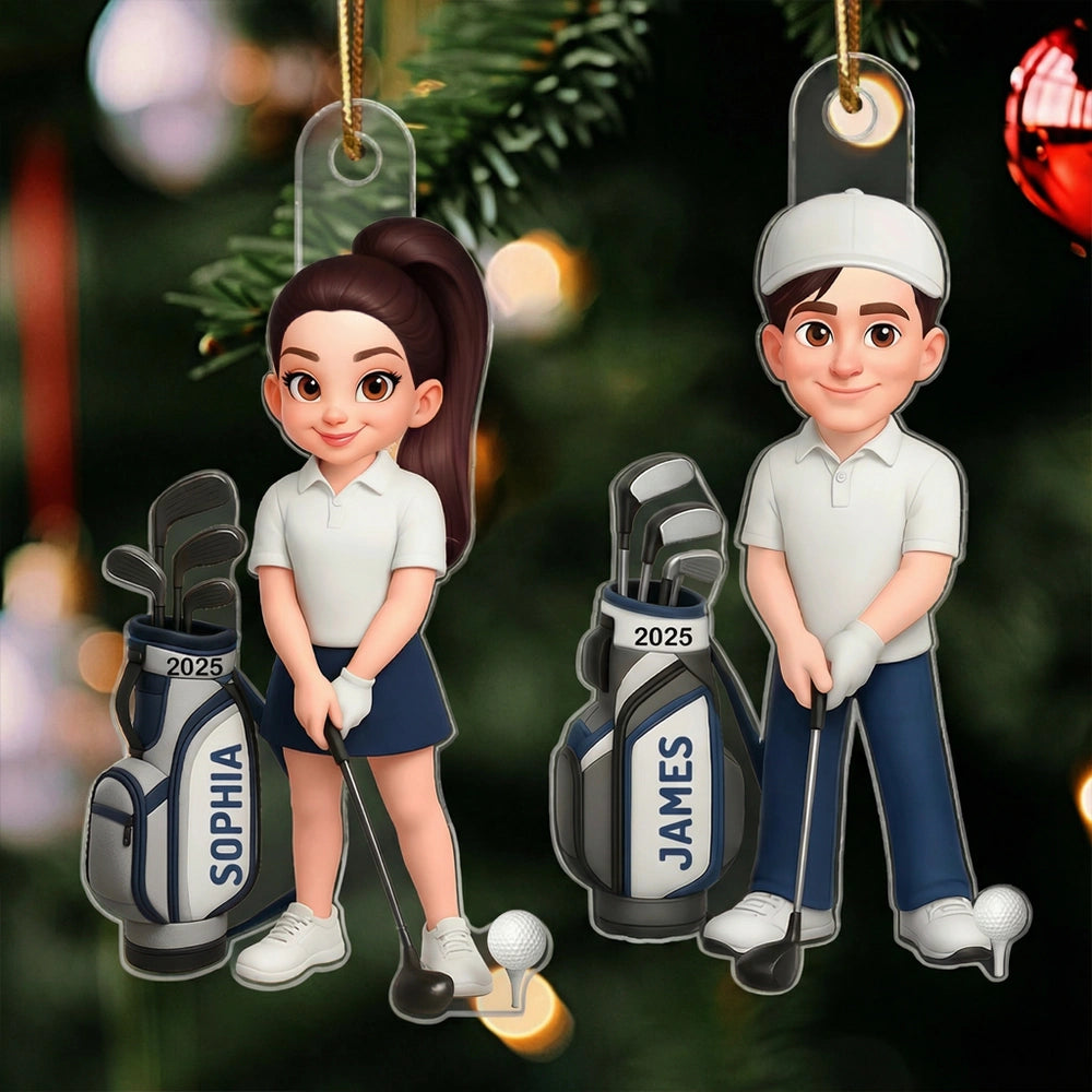 Personalized Golf Couple Christmas Ornaments for Kids - Holiday Tree Decoration Ornament MagicInPrints
