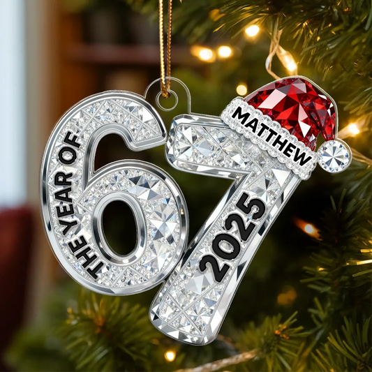 Personalized Christmas Ornament for 67th Birthday - Custom Name and Year Keepsake Ornament MagicInPrints