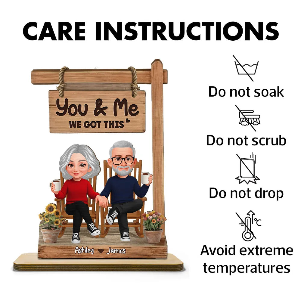 Personalized Couple Figurine Wooden Sign Gift for Seniors - Anniversary or Home Decor Plaque MagicInPrints