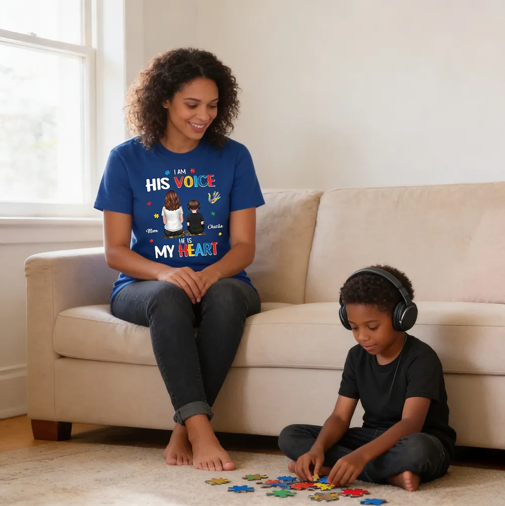 Personalized Autism Awareness T-Shirt for Mom and Son - Sentimental Gift Cloth MagicInPrints