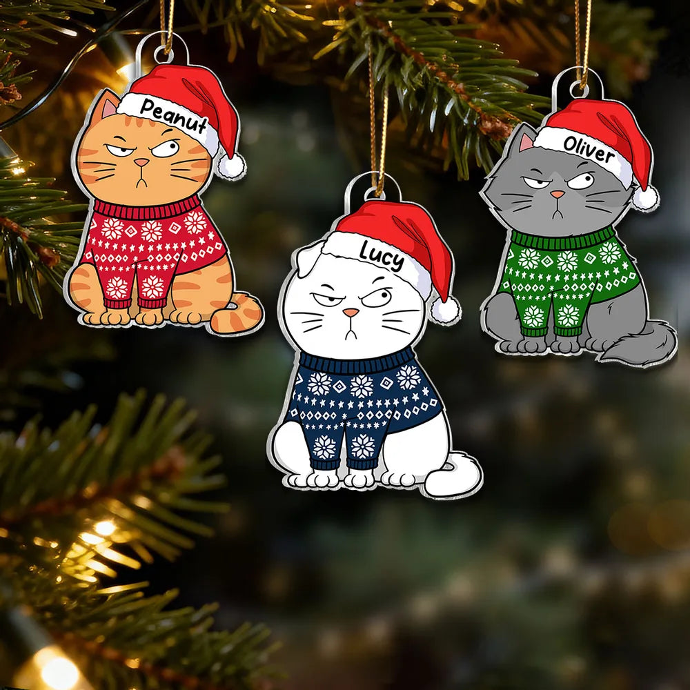 Personalized Cat Christmas Ornaments for Pet Lovers - Holiday Tree Decoration Ornament MagicInPrints
