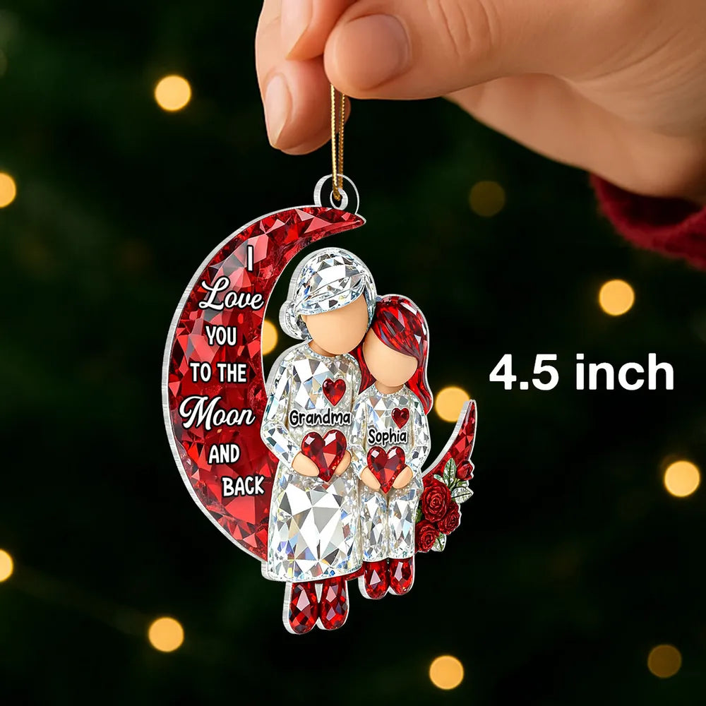Personalized Crystal Ornament for Grandma and Grandchild - Sentimental Gift for Family Love Ornament MagicInPrints