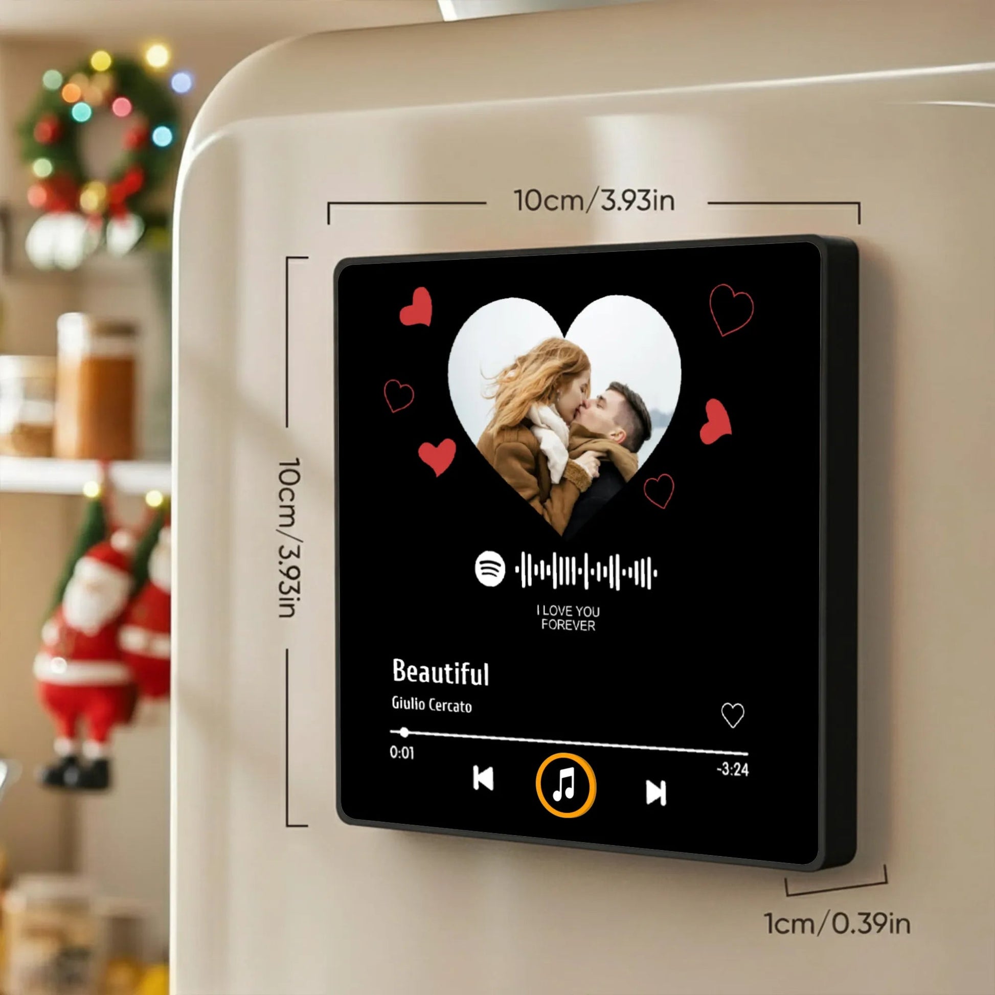 Custom Spotify Music Plaque for Couples - Romantic Gift for Christmas Fridge Magnet MagicInPrints