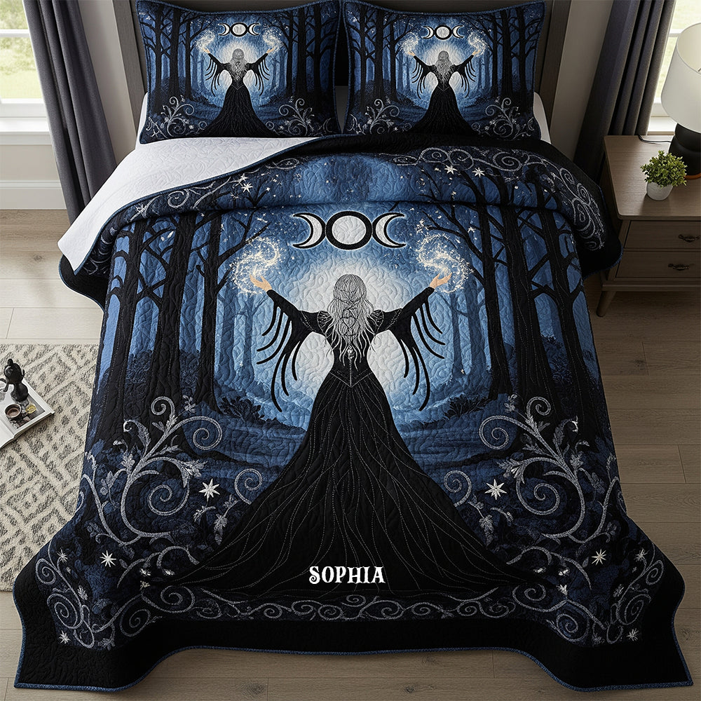 “Unleash Your Inner Magic” - Mystic Witchcraft Quilt Bed Set - Personalized Gift for Wicca Lovers and Occult Enthusiasts Blanket MagicInPrints