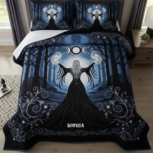 Load image into Gallery viewer, “Unleash Your Inner Magic” - Mystic Witchcraft Quilt Bed Set - Personalized Gift for Wicca Lovers and Occult Enthusiasts Blanket MagicInPrints
