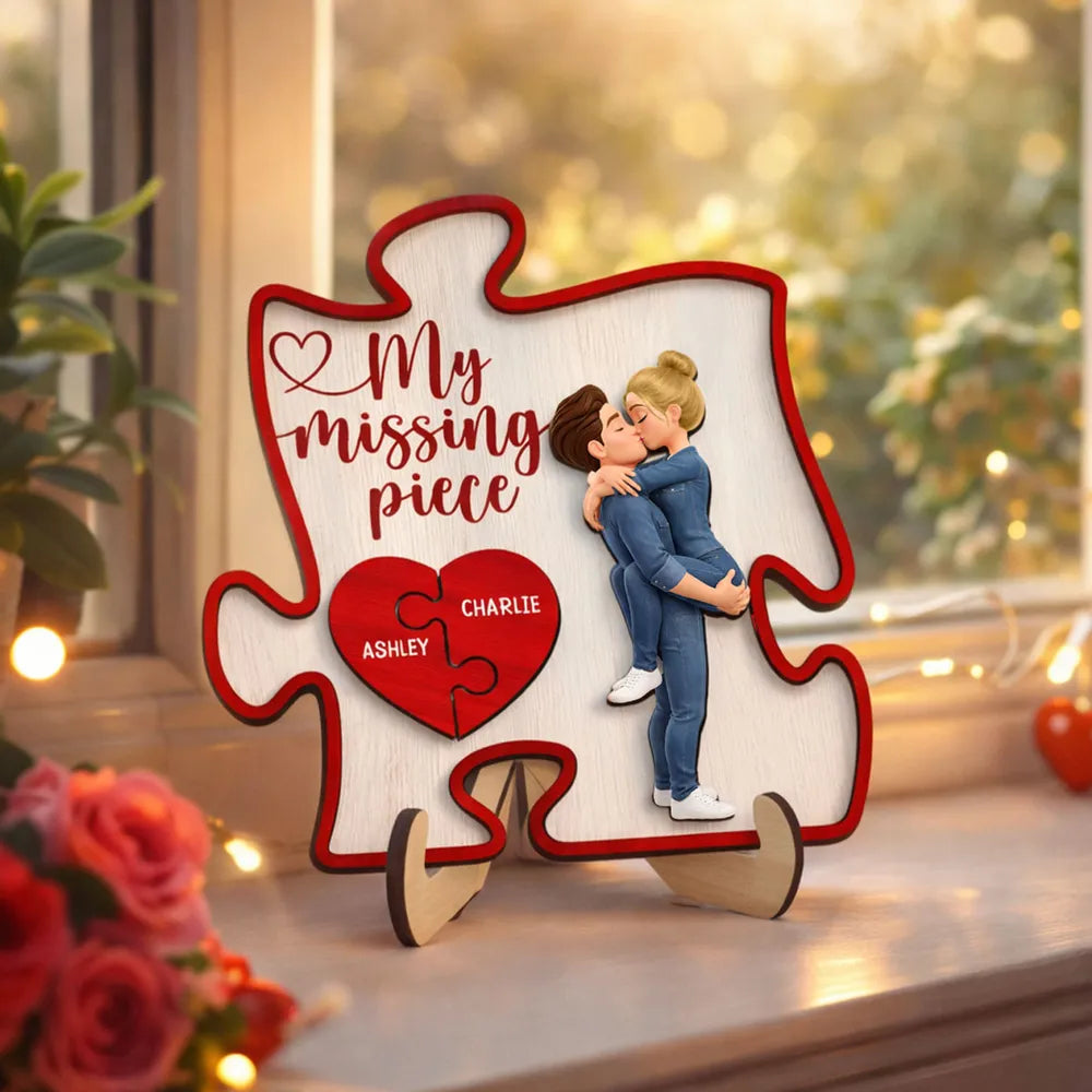 Personalized Puzzle Piece Plaque for Couples - Romantic Gift for Anniversary Plaque MagicInPrints
