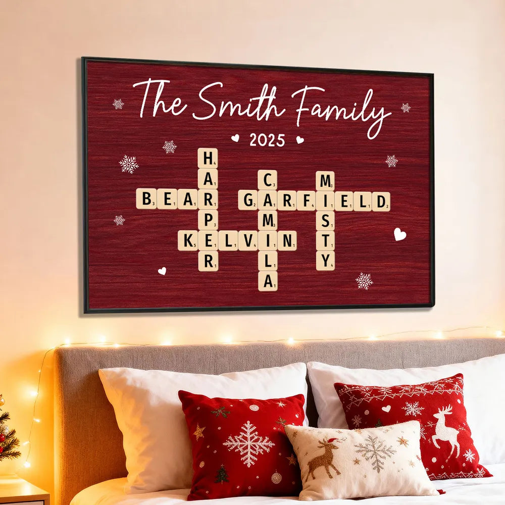 Personalized Family Name Crossword Wall Art - Custom Gift for Home Decor Poster or Canvas MagicInPrints