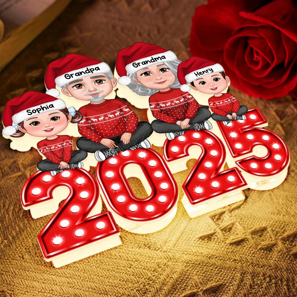 Personalized Family Christmas Table Decoration 2025 - Festive Holiday Gift Plaque MagicInPrints