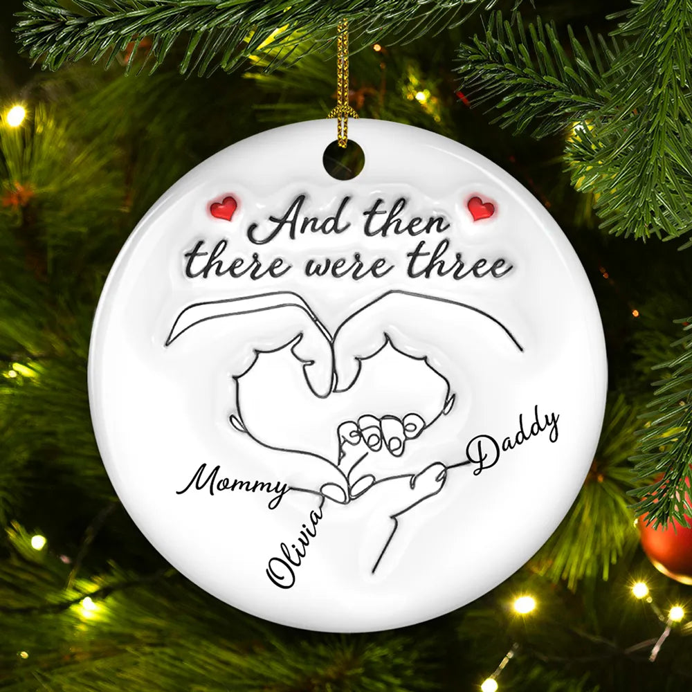 Personalized Family Ornament for New Parents - Holiday Keepsake Ornament MagicInPrints