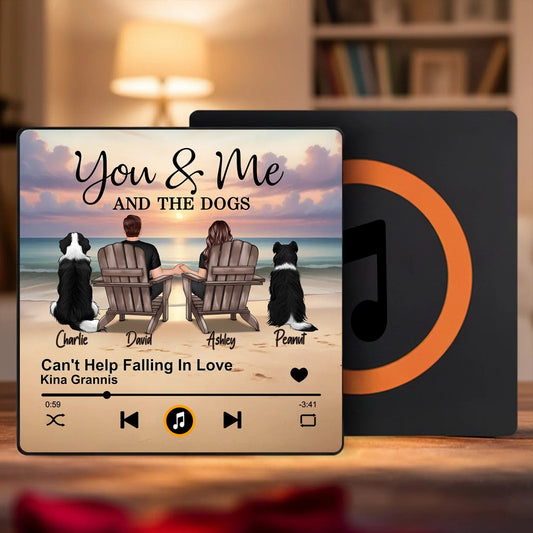 Personalized Music Plaque for Dog Lovers - Romantic Beach Scene Fridge Magnet MagicInPrints
