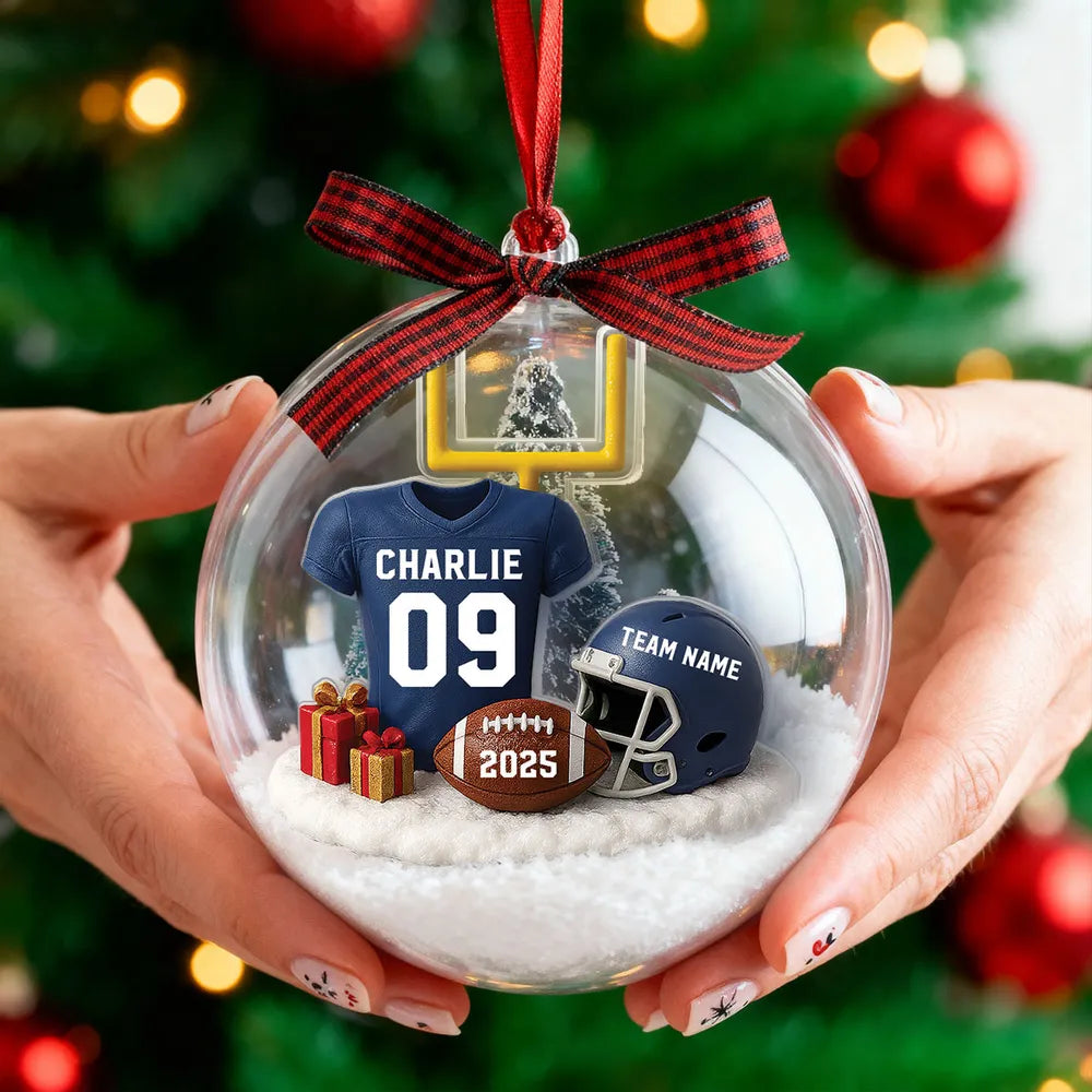 Personalized Football Christmas Ornament for Fans - Custom Name & Year Ornament MagicInPrints