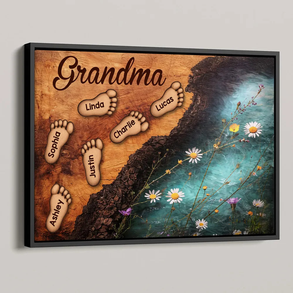 Personalized Grandma Canvas Art with Grandkids' Names - Sentimental Family Gift Poster or Canvas MagicInPrints