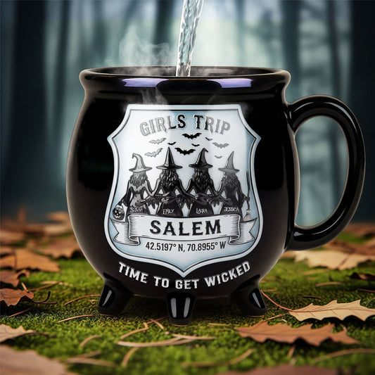 Witch Girls Trip Cauldron Mug, Personalized Gifts For Witch Besties Cauldron Mug MagicInPrints
