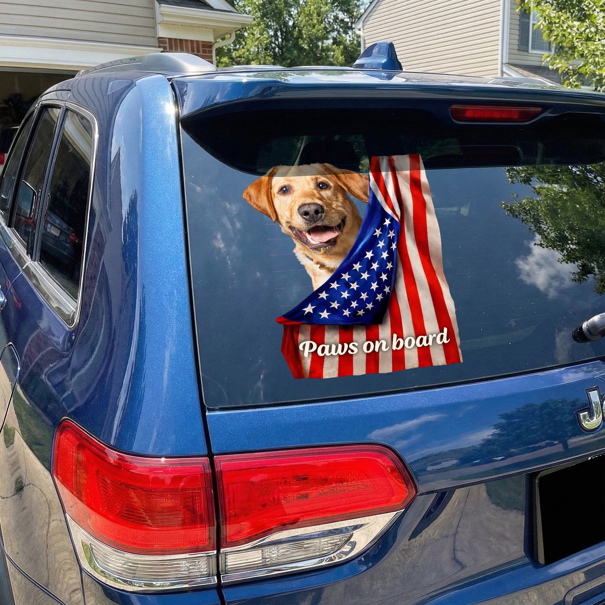 Patriotic Dog Car Decal for Pet Lovers - USA Flag Decoration Sticker MagicInPrints