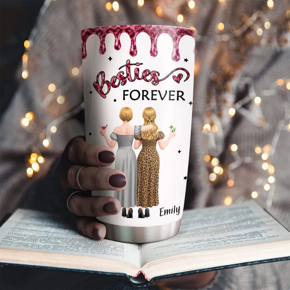 Personalized Besties Forever Tumbler for Friends - Custom Names Gift Cup MagicInPrints