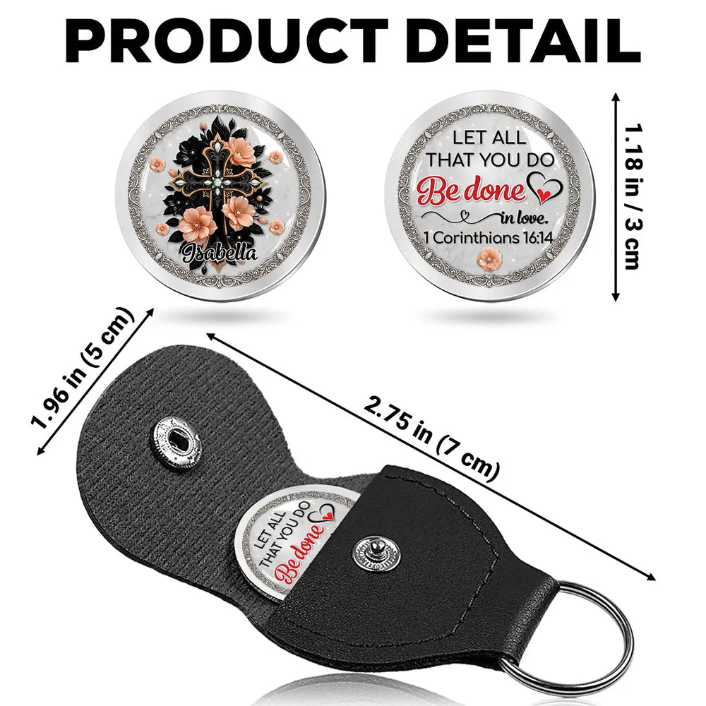 Personalized Christian Keychain for Women with Floral Cross Design - Inspirational Gift Keychain MagicInPrints