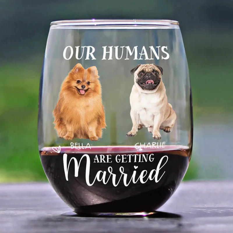 Custom Dog Photo Wine Glass for Weddings - Personalized Gift Cup MagicInPrints