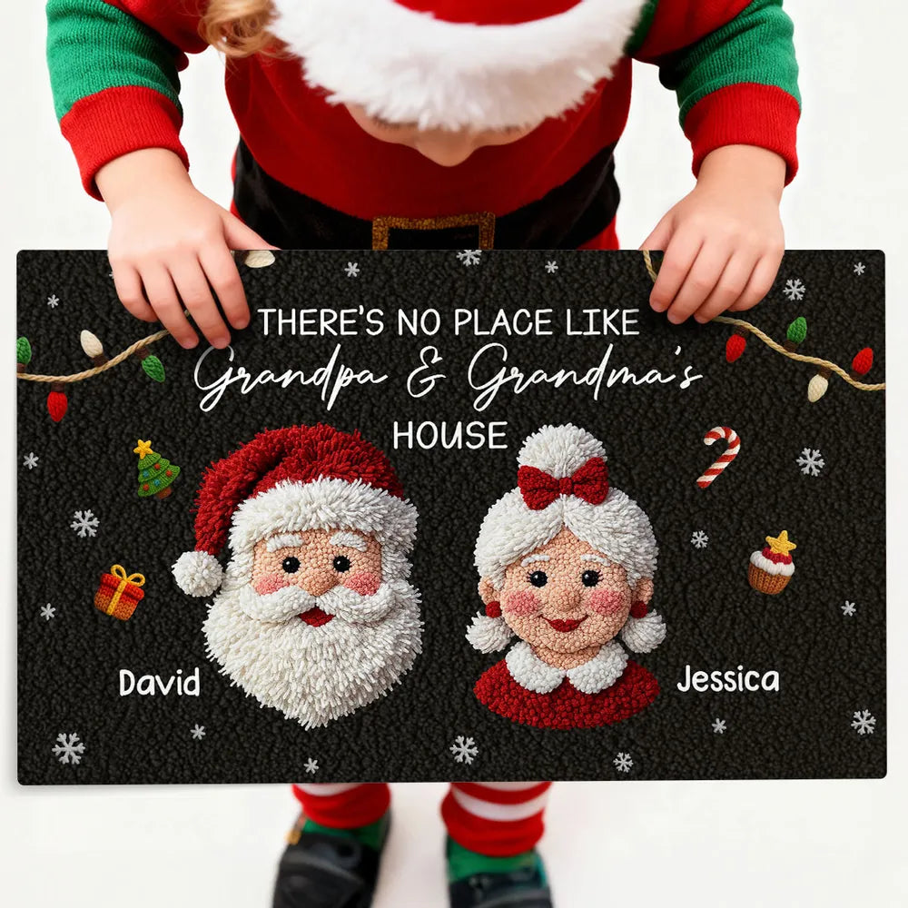 Personalized Christmas Doormat for Grandparents - Festive Holiday Decor Doormat MagicInPrints
