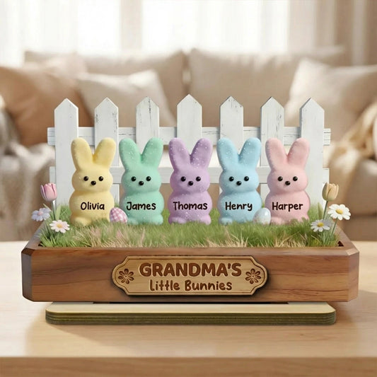 Personalized Grandma's Little Bunnies Figurine - Easter Gift for Family Plaque MagicInPrints