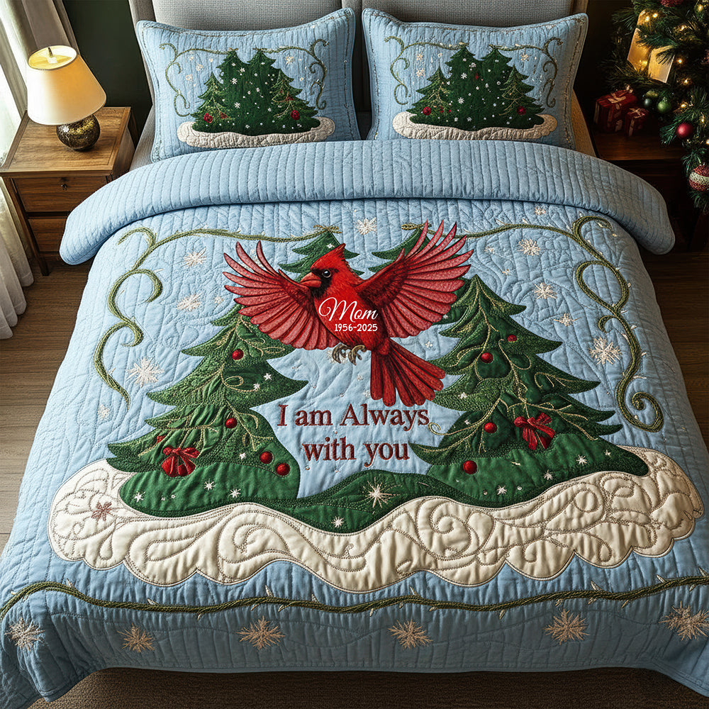 I Am Always With You - Cardinal Memorial Quilt Bedding Set - Personalized Gifts for Your Loved Ones in Heaven Blanket MagicInPrints