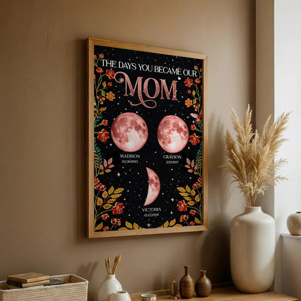 Personalized Moon Phase Print for Mom - Sentimental Gift for Mother's Day or Birthday Poster or Canvas MagicInPrints