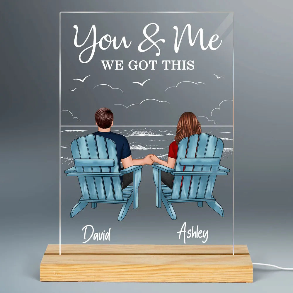 Personalized LED Acrylic Night Light for Couples - Romantic Gift for Anniversaries Plaque MagicInPrints