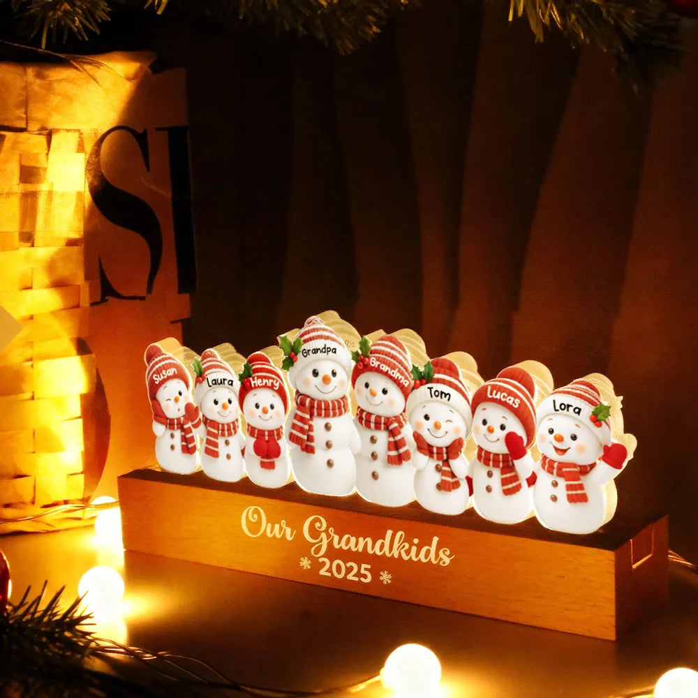 Personalized Snowman Family Christmas Decoration for Grandparents - Holiday Keepsake 2025 Plaque MagicInPrints