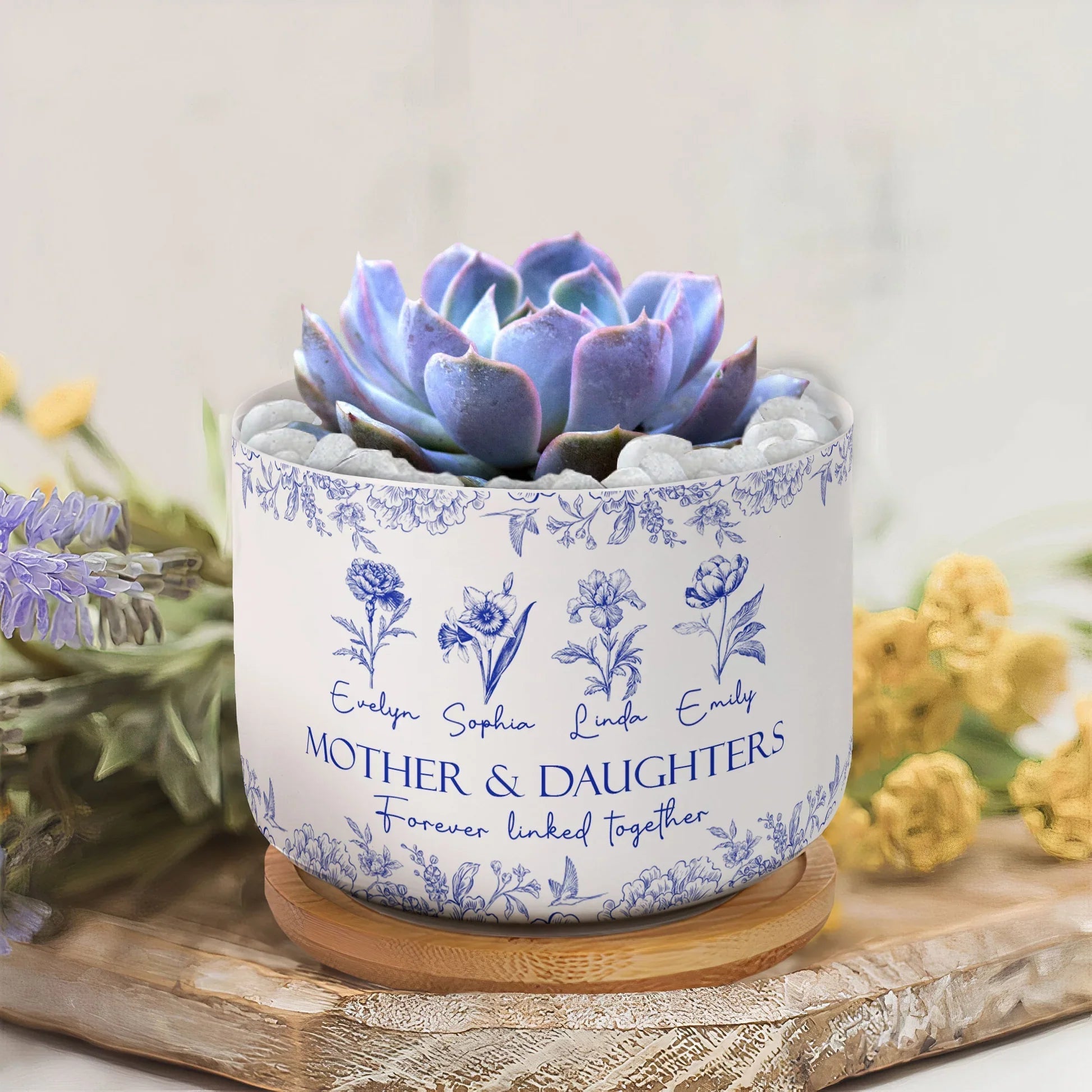Personalized Ceramic Planter for Mothers & Daughters - Sentimental Gift for Home Decor Vase MagicInPrints