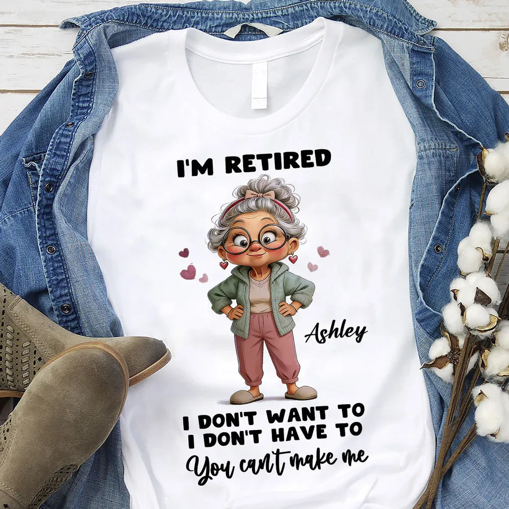 Personalized Retired Grandma T-Shirt for Women - Fun Retirement Gift Cloth MagicInPrints