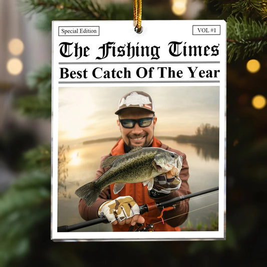 Custom Fishing Ornament for Anglers - Best Catch of the Year Keepsake Ornament MagicInPrints