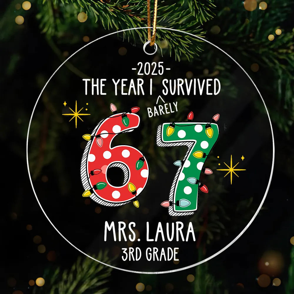 Personalized Teacher Christmas Ornament 2025 - Funny Holiday Gift for 3rd Grade Ornament MagicInPrints