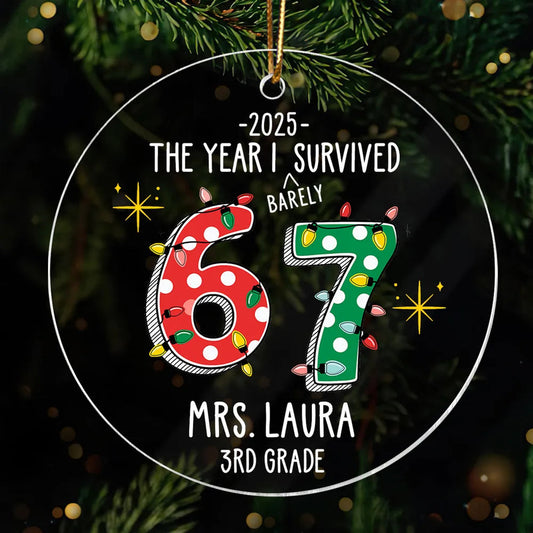 Personalized Teacher Christmas Ornament 2025 - Funny Holiday Gift for 3rd Grade Ornament MagicInPrints