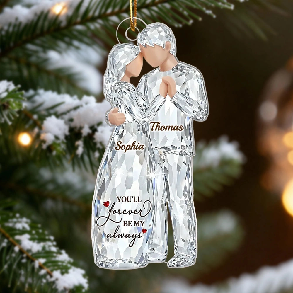 Personalized Crystal Couple Ornament for Couples - Romantic Christmas Keepsake Ornament MagicInPrints