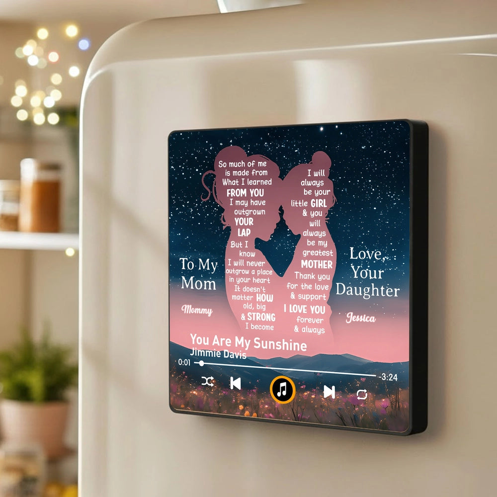 Custom Music Plaque for Mom and Daughter - Sentimental Gift for Mother's Day Fridge Magnet MagicInPrints