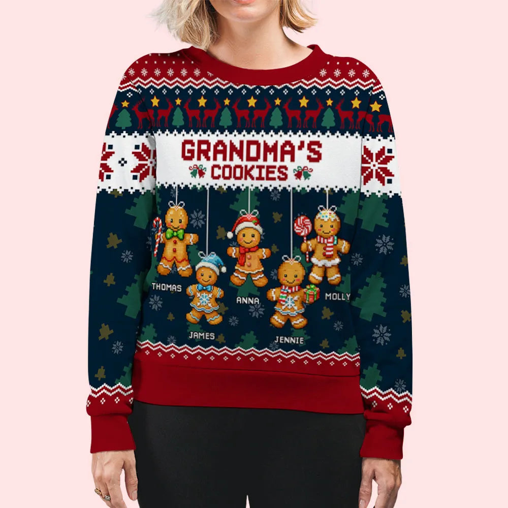 Personalized Grandma's Cookies Christmas Sweater - Family Holiday Gift Cloth MagicInPrints
