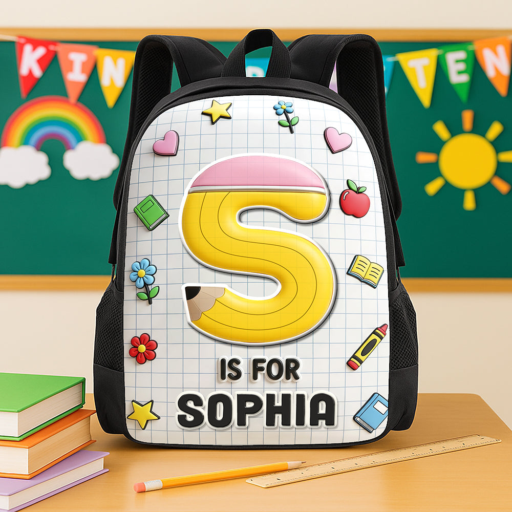 “Unleash Creativity!” Personalized Initial Letter School Bag - Custom Gifts for Kids Back to School Backpack MagicInPrints